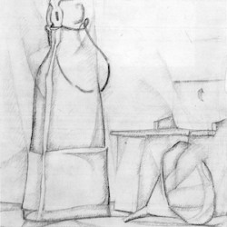 Still Life with bottles and funnels by Juan Gris
